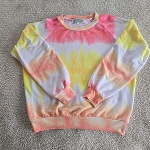 Wildfox Tie Dye Sweatshirt Yellow Orange Boho Hippie Y2K 90s Vibes Festival Sz M